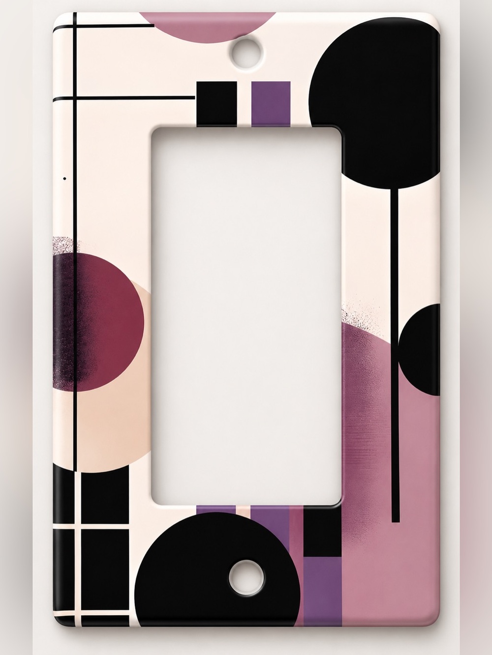 Handmade Retro Geometric Purple Black Rocker Light Switch Cover Plate
